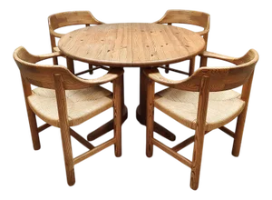 Vintage Dining Table and Chairs by Rainer Daumiller, 1970s, Set of 5