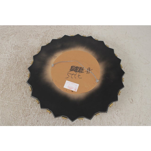 Friedman Brothers Round Modern Sunburst Gold & Silver Mirror For Sale - Image 12 of 13