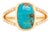 2.4Ct Turquoise Ring With Earth Mined Diamond Accents: Solid 14k Gold, Size 6.75 For Sale