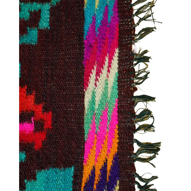 Blue Vintage Romanian Bessarabian-Style Handwoven Wool Rose Kilim Runner Rug, 1960s For Sale - Image 8 of 9