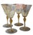 Set of 4 Antique Venetian Italian Art Glass Galliano Ferro Wine Stems.