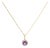 10K Yellow Gold Purple Amethyst and 1/10 Cttw Diamond Accent Halo Pendant Necklace For Sale