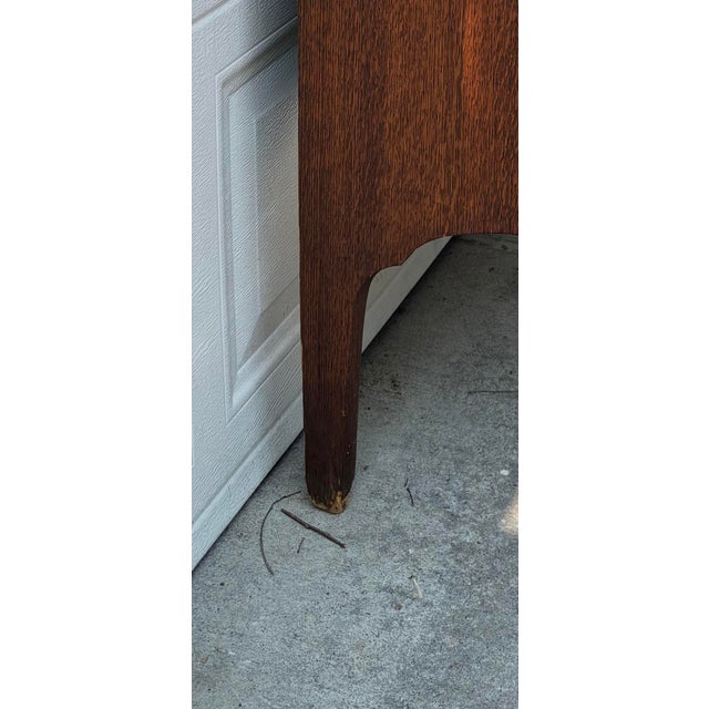Early 20th Century Antique Arts & Crafts Dressing Cabinet, Quarter Sawn Oak Vanity Dresser, Mission Oak Cabinet With Mirror, Tiger Oak Furniture For Sale - Image 5 of 12