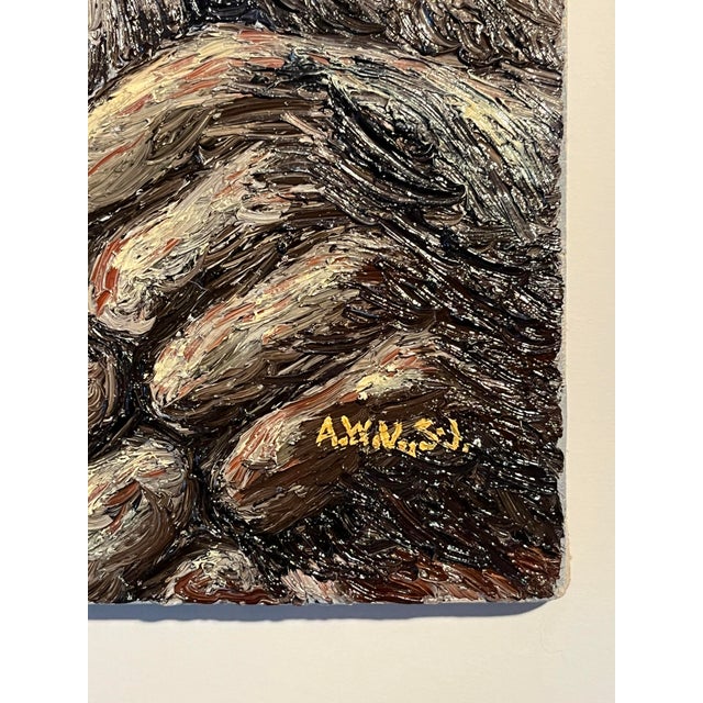 Andrew William Vachon, S.J. (American, 1910-1979) “The Salmon Woman” – September 1959 Original Heavy Impasto Oil on Canvas...