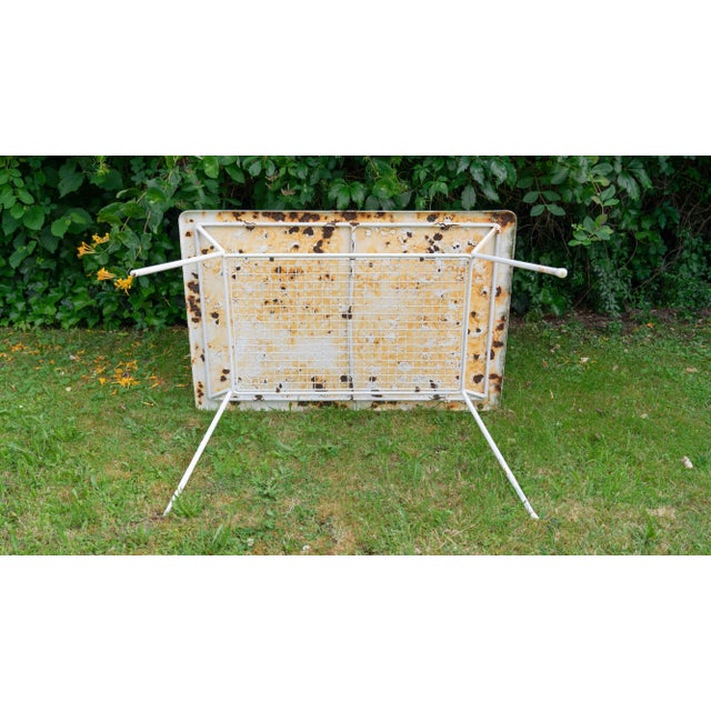 Metal Garden Table with Newspaper Shelf, 1950s For Sale - Image 5 of 13