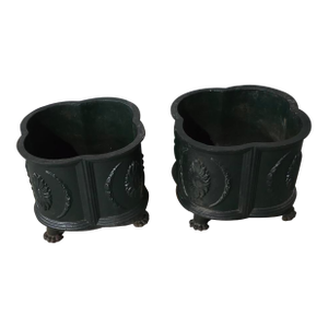 Late 19th Century Pair of Cast Iron Planters England