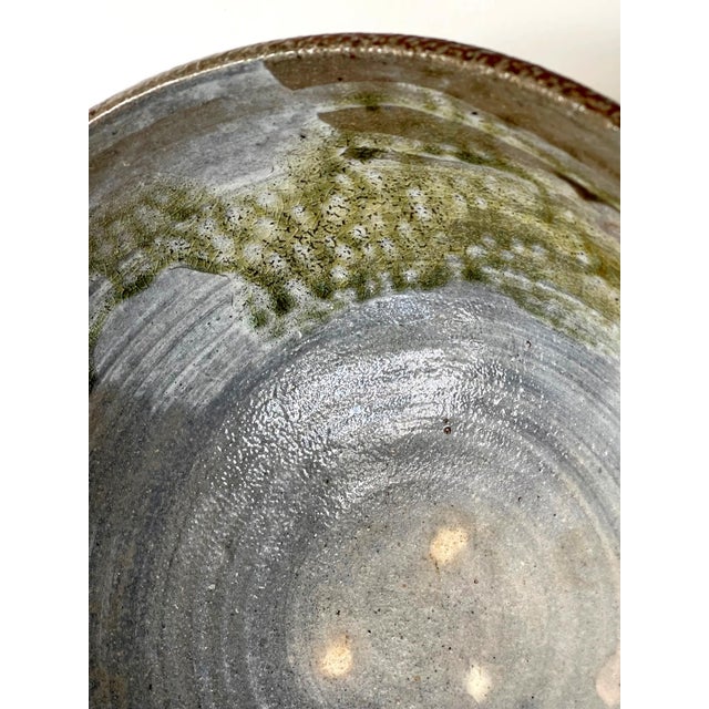 Modern Large Ceramic Bowl with Salt Glaze by Toshiko Takaezu For Sale - Image 3 of 13