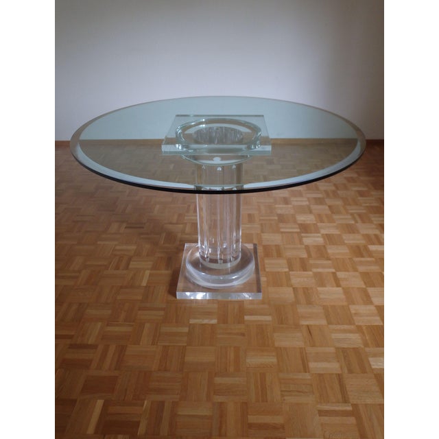 Round Dinning Table with Glass Top from Fabianart, 1985 For Sale - Image 12 of 18
