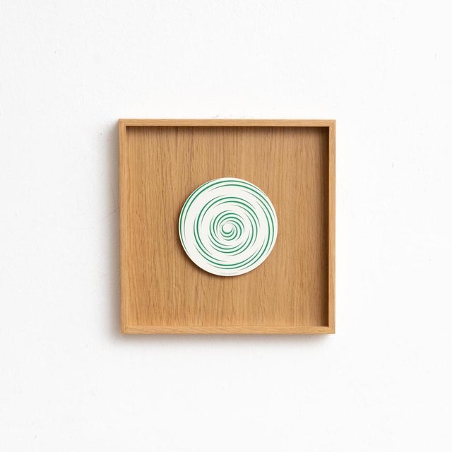 Marcel Duchamp Framed Rotorelief. Model Spirale Blanche in Green and White Edited by Walther König Series 133, Germany in...