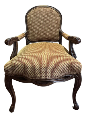 Vintage Louis XV-Style French Provincial Bassett Arm Chair