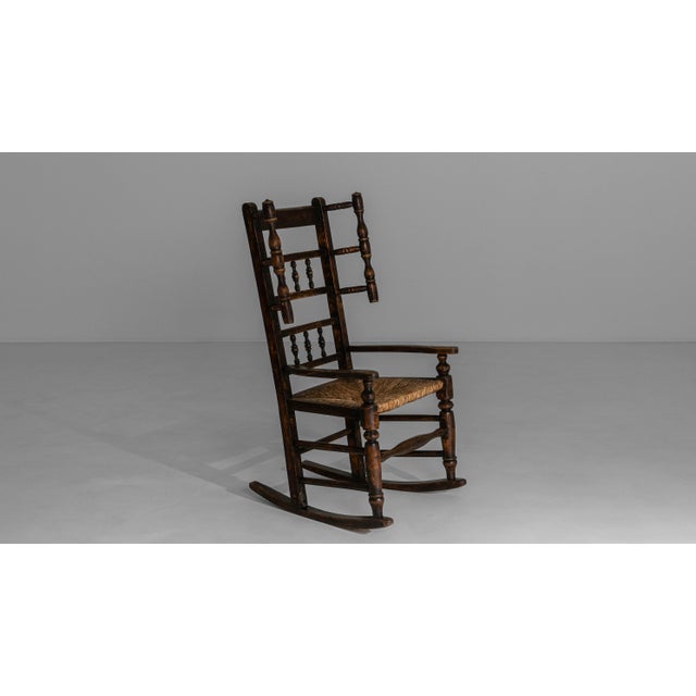 Wood 19th Century English Lancashire Ash and Elm Spindle Wingback Chair For Sale - Image 7 of 18