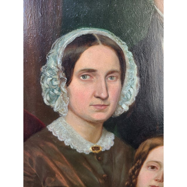 Hermann Heinrich Becker Antique 19th Century Oil Painting Portrait of a Family For Sale - Image 4 of 15