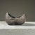Vintage Matte Modernist Raku Fired Smoke Grey Ceramic Vase and Double Bowl Vessel, Signed For Sale - Image 9 of 11