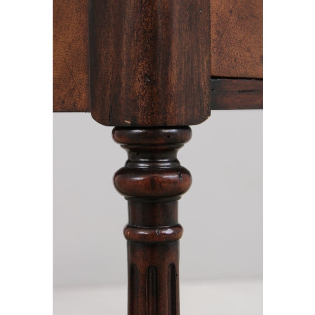 Theodore Alexander 2 Tier Leather Wrapped Console Table For Sale - Image 15 of 16