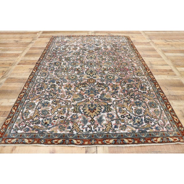 Textile Antique Persian Tabriz Rug - 05'09 X 08'11 For Sale - Image 7 of 9
