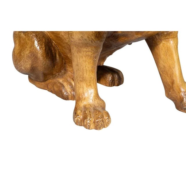 Painted and Carved Wood Bulldog For Sale - Image 10 of 11