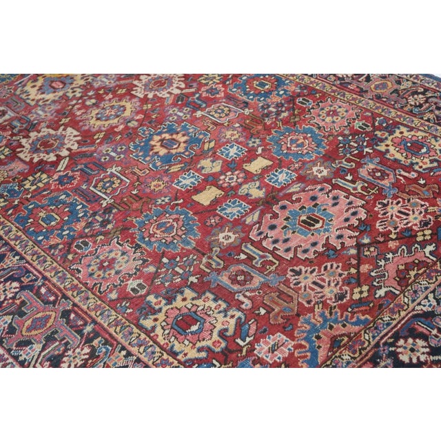 Antique Heriz Rug 6'11'' X 9'10'' For Sale - Image 4 of 9