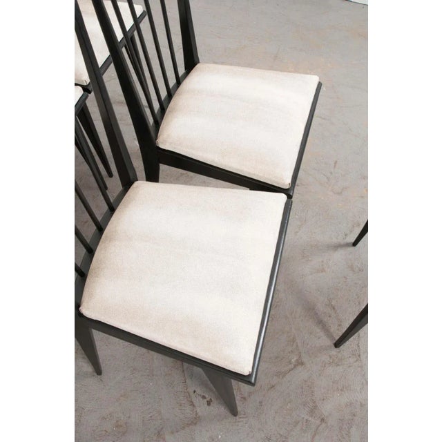 French Mid-Century Ebonized Dining Chairs - Set of 6 For Sale - Image 4 of 13