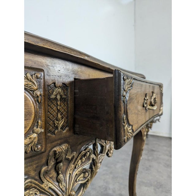 Regency Style Walnut Console Table, 1900s For Sale - Image 6 of 11