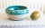 1980s Vintage California Studio Raku Pottery Bowl, With Turquoise & White Crackle Glaze For Sale - Image 12 of 12