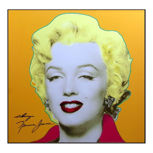 Steve Kaufman "Marilyn Monroe" Serigraph on Canvas Hand Signed# Orange Canvas