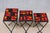 Red French Modern Nesting Tables with Red and Orange Ceramic Tile Tops, 1950s, Set of 3 For Sale - Image 8 of 15