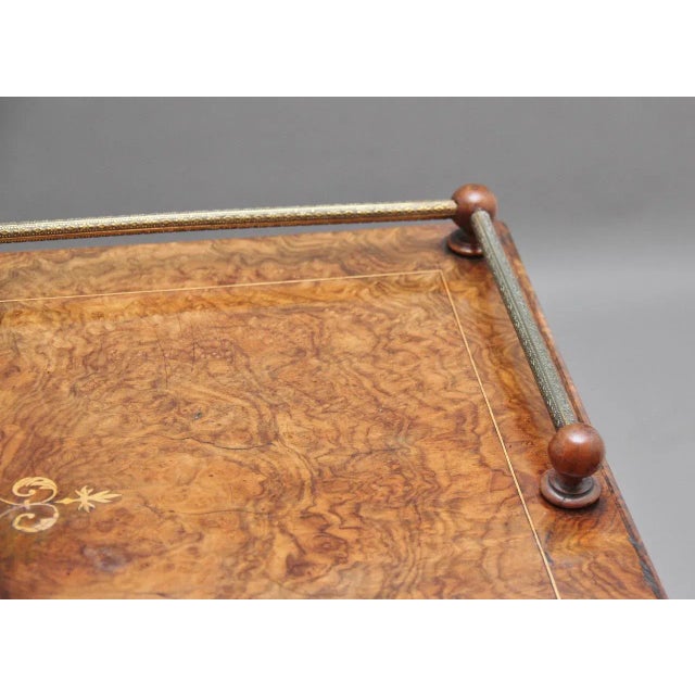 19th Century Burr Walnut Inlaid Music Cabinet For Sale - Image 4 of 13