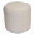 Limited Edition Custom Modern Pouf in White Faux Shearling/Boucle For Sale