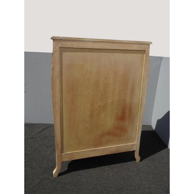 Vintage Tallboy Dresser French Country Off White With Gold Trim Chest of Drawers For Sale - Image 12 of 13
