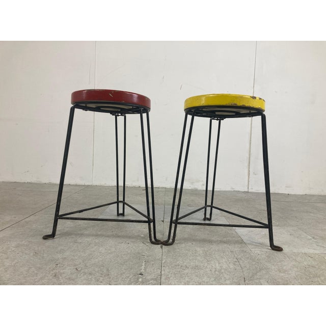 1950s Set of Mid-Century Industrial Stools, 1950s For Sale - Image 5 of 11