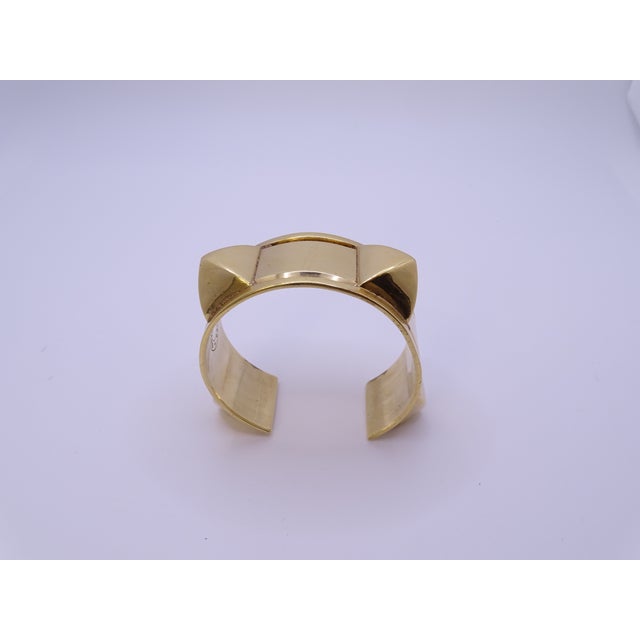 Gold Gold-Plated Clou Médor Open Bracelet from Hermès, France, 1990s For Sale - Image 8 of 18