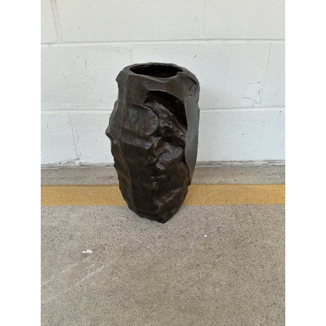 Currey & Co Large Carmelo Metal Vase For Sale In Atlanta - Image 6 of 7