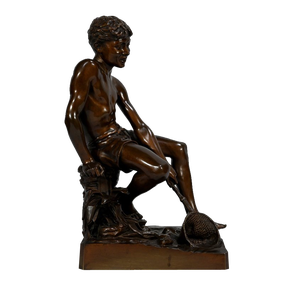 R.Guillaume, L’Enfant à l’Epuisette, 20th Century, Bronze