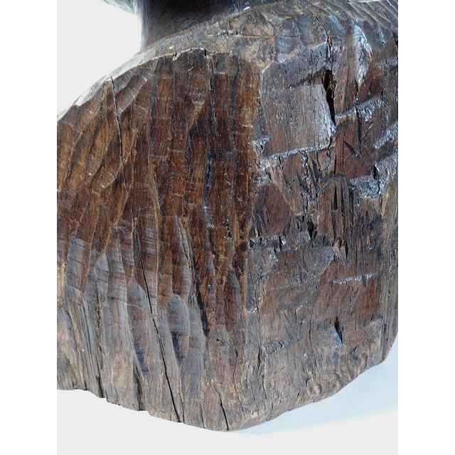 Large Bust of a Woman Carved with a Gouge, 19th Century, Wood For Sale - Image 15 of 17
