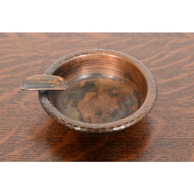 Roycroft Arts & Crafts Hammered Copper Ashtray For Sale - Image 10 of 10