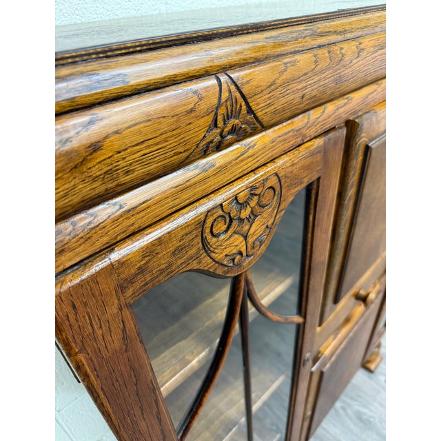 Art Deco Antique Art Deco Oak Secretary Desk Bureau Bookcase Bar Scully For Sale - Image 3 of 10