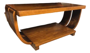 1930s Art Deco 2-Tier Mahogany Coffee Table by Brown Saltman Attributed to Gilbert Rohde