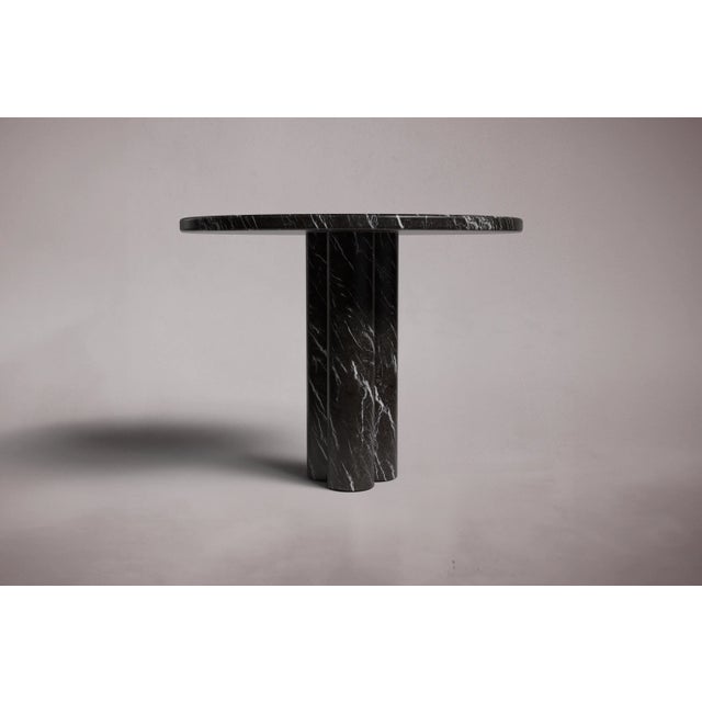 Postmodern Zade Alexander Black Marble Round Dining Table 35.4" For Sale - Image 3 of 5