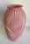 Glass Vintage Postmodern Deco Ribbed Pink Glass Vase For Sale - Image 7 of 10