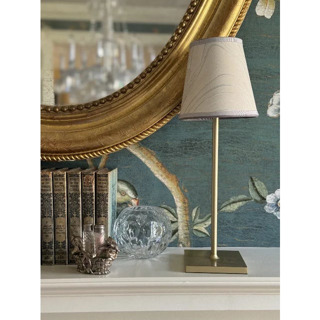 Metal Ivory Silver Marbled Shade Cover For Sale - Image 7 of 11