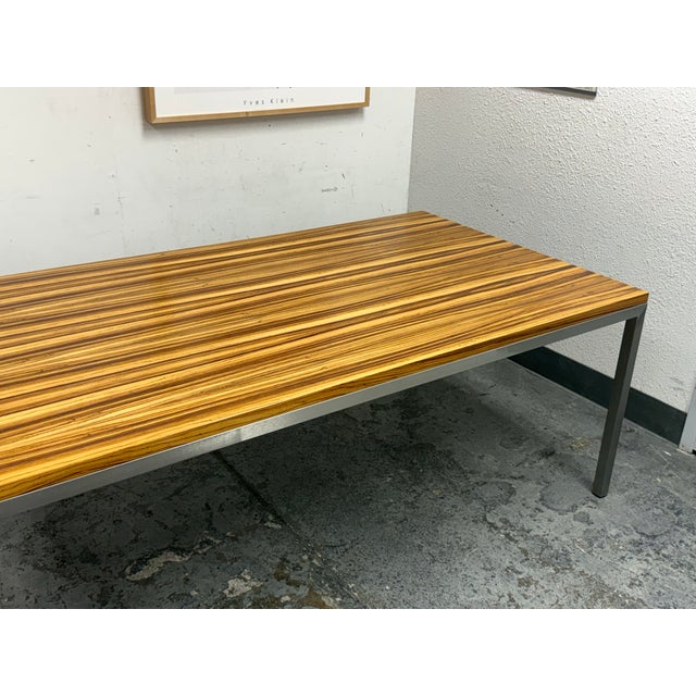 Wood Room & Board Parsons Zebrawood Dining Table For Sale - Image 7 of 12