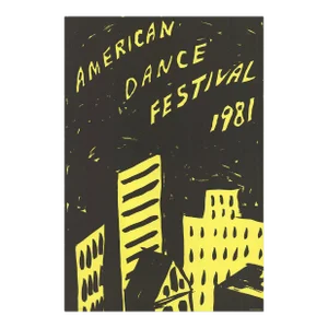 1981 Martha Diamond 'American Dance Festival 1981' Contemporary Yellow, Black USA Lithograph