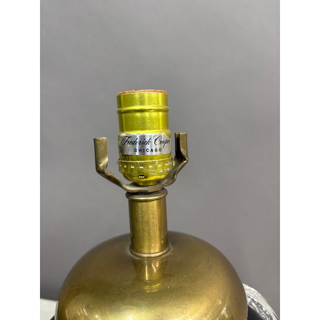 Frederick Cooper 1980s Fredrick Cooper Black & Gold Glass Table Lamp For Sale - Image 4 of 9