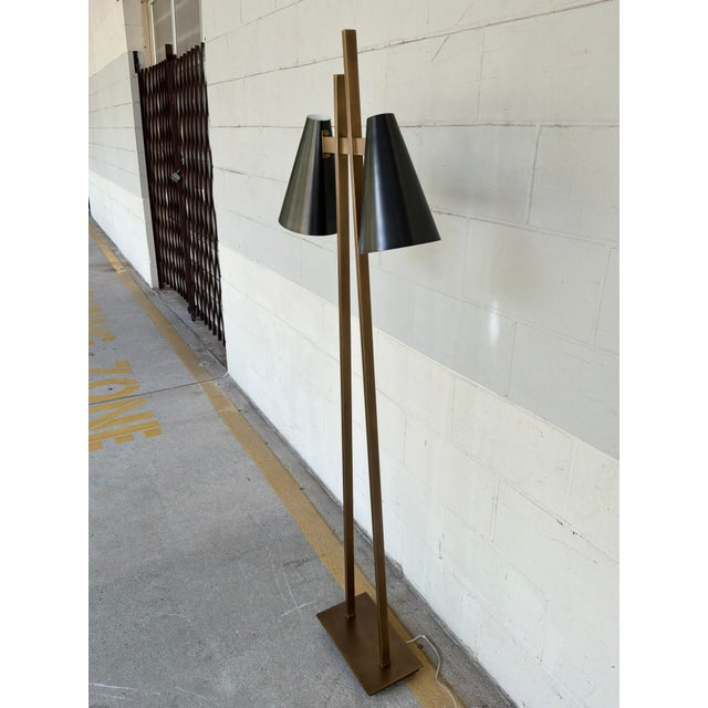 Currey & Company Currey & Co Duet Floor Lamp For Sale - Image 4 of 8