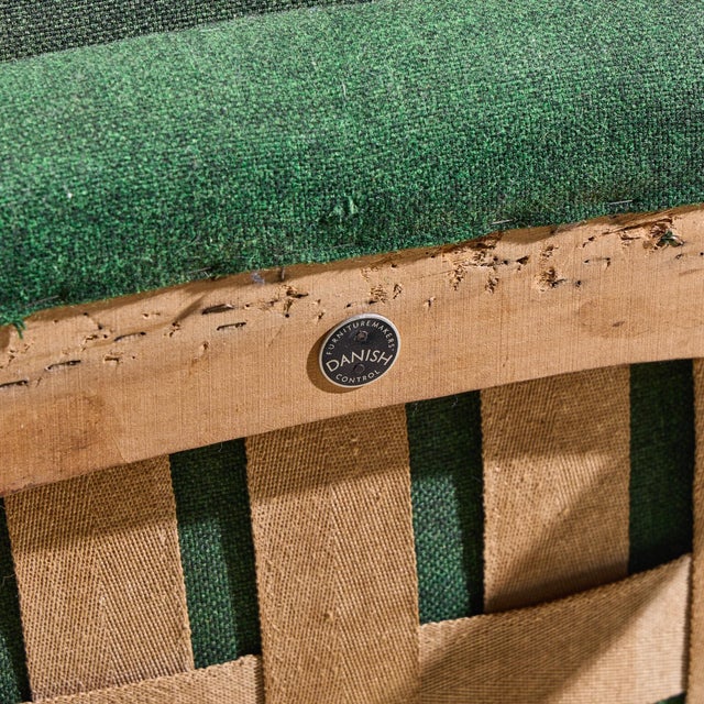 Hans Wegner for Ap Stolen Ap19 Mid Century Papa Bear Chair and Ottoman For Sale - Image 10 of 10