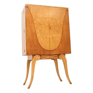 Art Deco Burr Walnut Cocktail Cabinet from Hille, 1930s For Sale