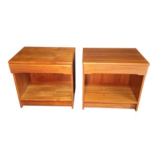 1970s Pair of Mid-Century Modern Danish Teak Nightstands For Sale