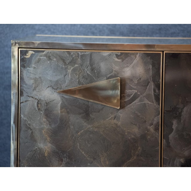 Marble Effect Glass Sideboard from Justfurnituress SRL For Sale - Image 10 of 11