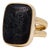 Vintage 14k Gold & 'Crown of Silver' Psilomelain Gemstone Signet Style Ring For Sale