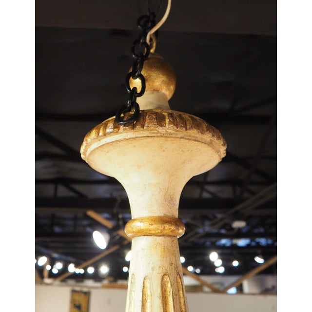 Large Early 1900s Painted and Gilded Wooden Chandelier From Italy, 72.5 X 49 In For Sale In Dallas - Image 6 of 18